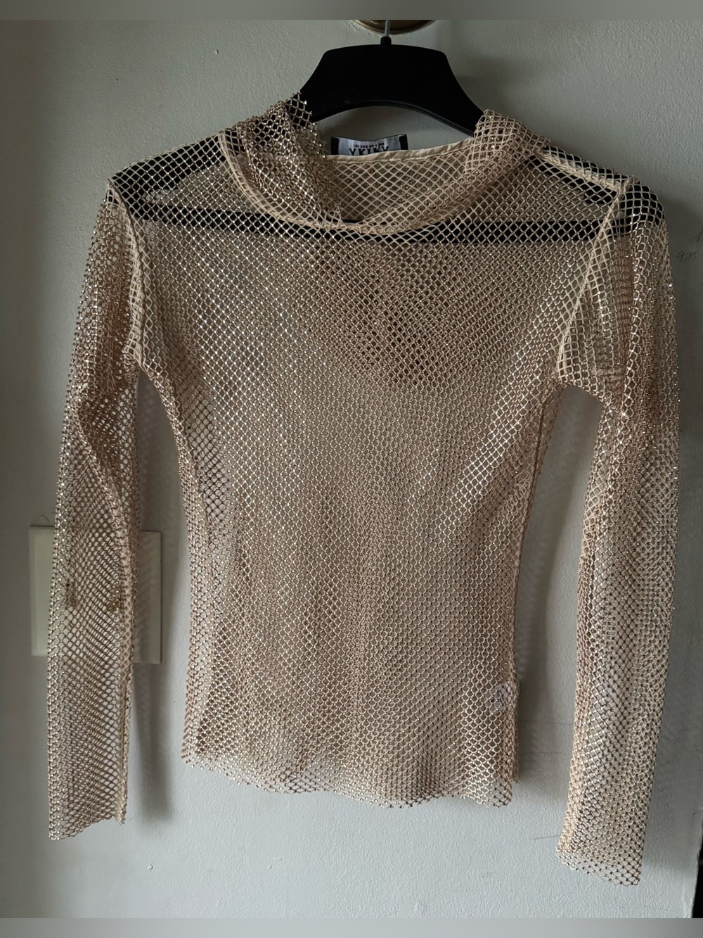 AKIRA Gold Mesh Long-Sleeve Top